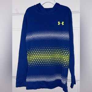 Under Armour Youth Kids Small Size Long Sleeve Shirt in Blue and Neon Yellow
